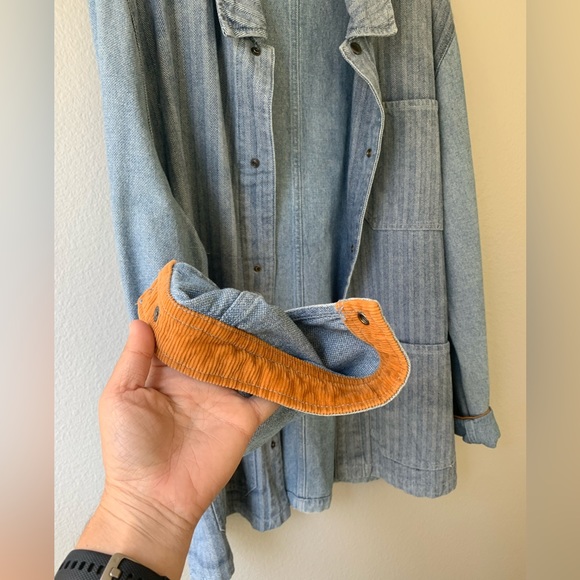 Brixton men’s chore coat sz L, love it for women too, worn once for photoshoot - Picture 4 of 10